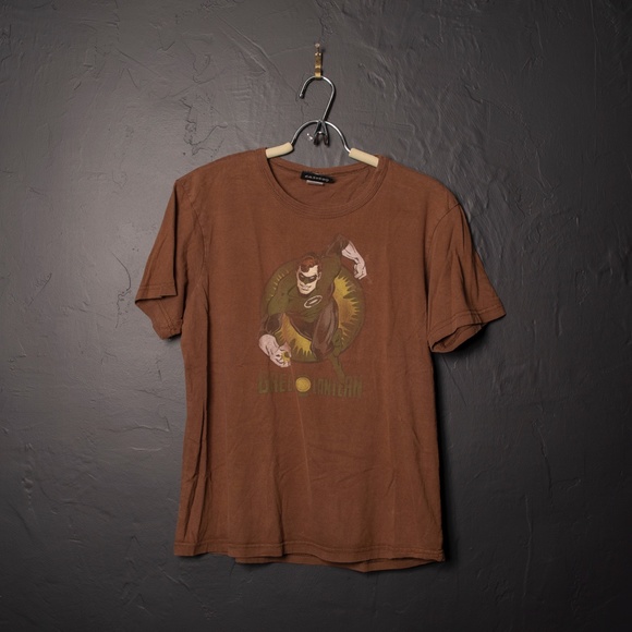 100% Cotton Brown Green Lantern Tee Size Medium - Picture 1 of 4